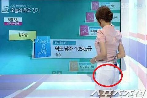 韓女主播穿透視裝播奧運(yùn)-韓國SBS電視臺(tái)主播金敏智露內(nèi)褲