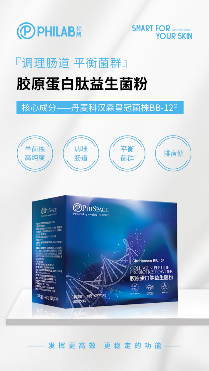 PHILAB梵朗膠原蛋白肽益生菌粉重磅升級，“膠”你一直美下去